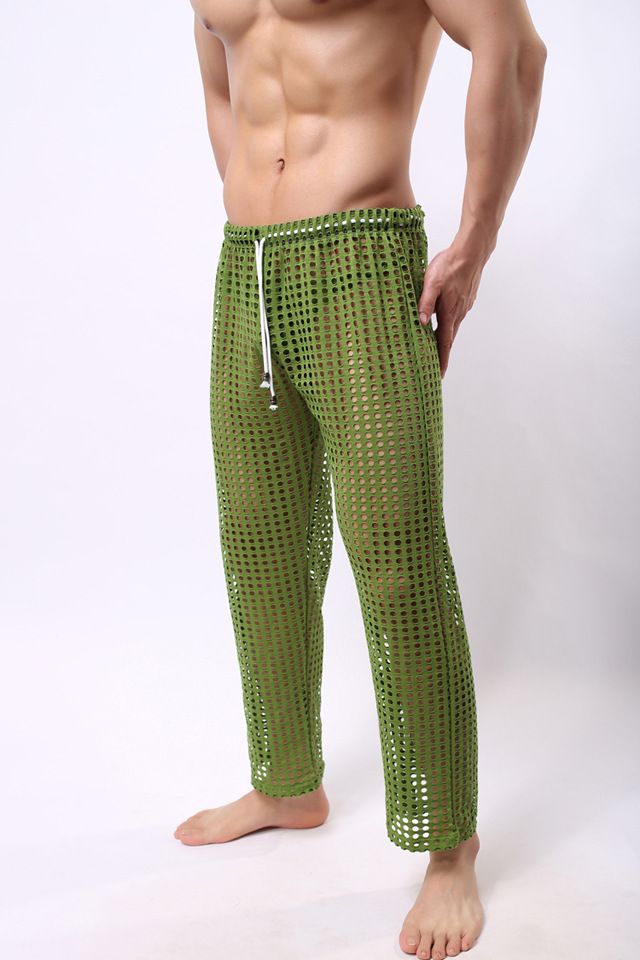 Mens Pants Online Sale Sexy Mens Pants Sleepwear See Through Big Mesh ...