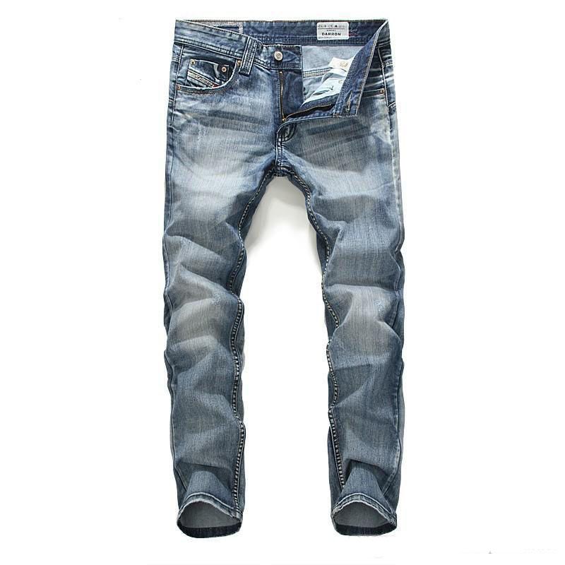 Compra Pantalones Vaqueros De Algodón Azul Claro Para Hombre De Moda Para  Hombre Pantalones Vaqueros Rectos Casuales Para Hombre Al Por Mayor  Masculino Barato | Entrega Rápida Y Calidad | Es.Dhgate