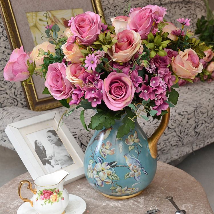 Online Cheap 1 Bouquet China Rose Artificial Flower With Hydrangea Rustic Home Wedding Accessories Fashion Decorative Silk Flowers By Ygh942017 Online Cheap 1 Bouquet China Rose Artificial Flower With Hydrangea Rustic Home Wedding Accessories Fashion Decorative Silk Flowers By Ygh942017