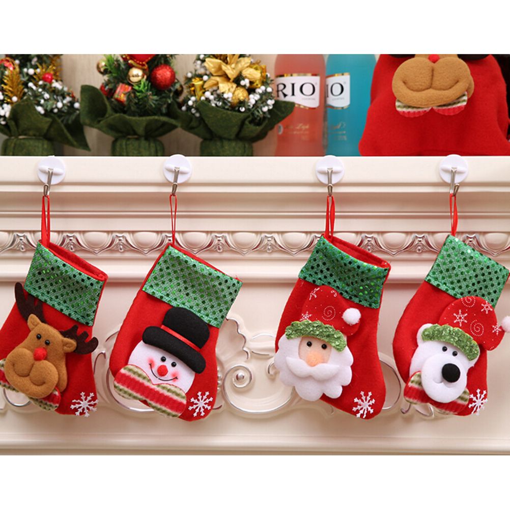 Small Sequins Christmas Stocking Xmas Decorations Children Gift Candy Bag Santa Claus Socks Christmas Tree Ornaments Santa Sacks Christmas Stockings Gift
