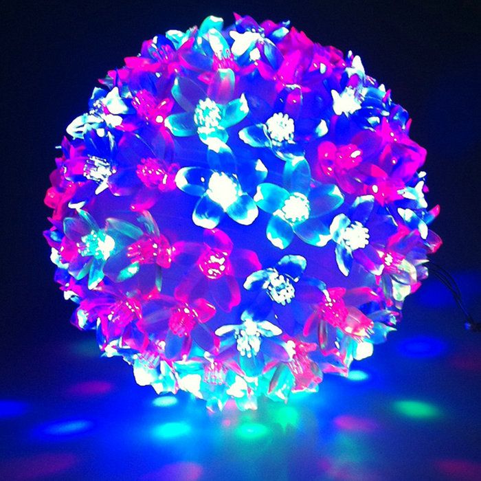 50 LED Petal Ball Light Multi Or Clear Hanging Light Up ...