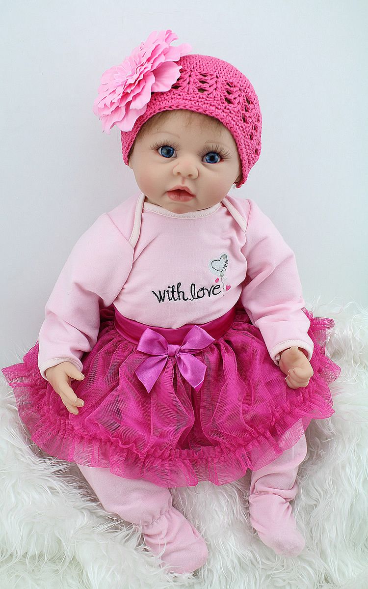 22 Inch Silicone Lifelike Realistic Baby Dolls Kits Lovely Gift