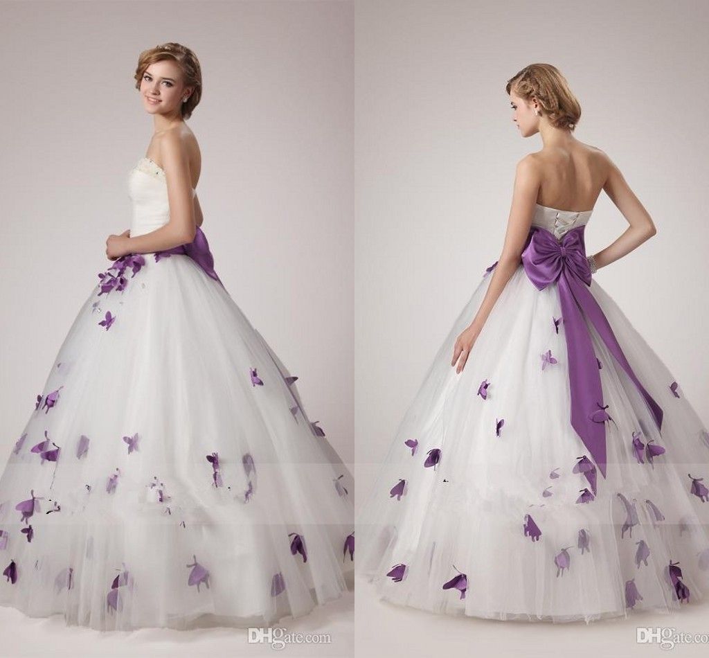 Buy > lilac and white wedding dress > in stock