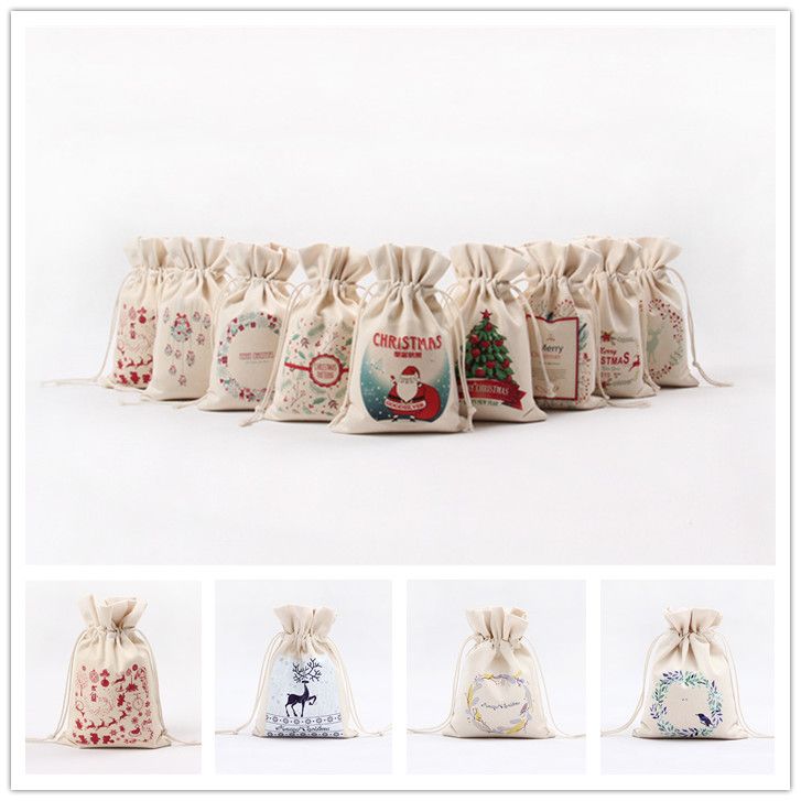 dhl ship 13 styles santa sacks christmas gift bag canvas christmas dhl ship 13 styles santa sacks christmas gift bag canvas christmas drawstring bag 16 23 5cm christmas bags chrismas candy bags decoration christmas gift bag