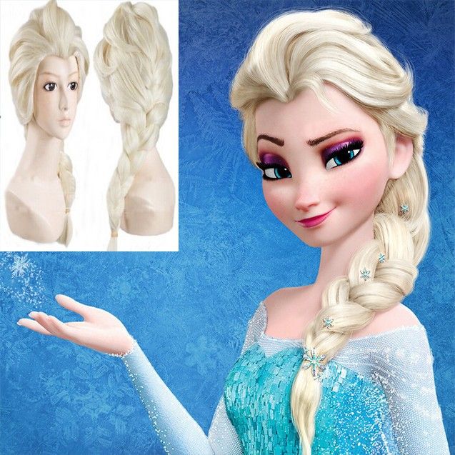 Compra Peluca Frozen Chica Popular De Dibujos Animados Pelucas Cabello  Niños Cosplay Pelucas Elsa / Anna Princesa Pelo Largo Blanco Esponjoso Sola  Trenza Barato | Entrega Rápida Y Calidad | Es.Dhgate
