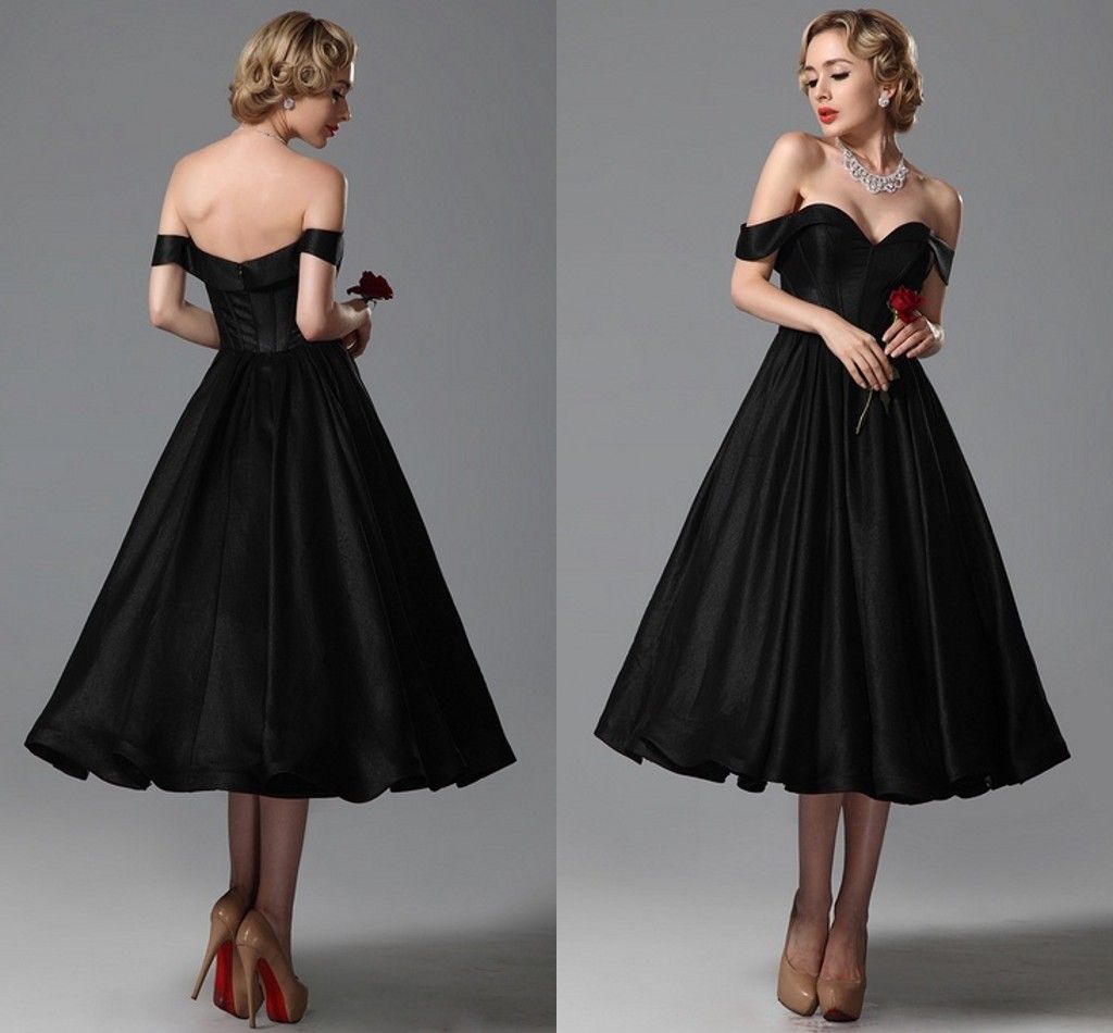 Medium Length Black Formal Dresses