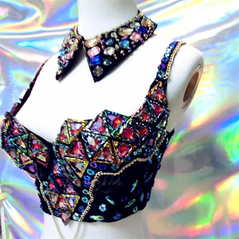 2021 Carnival Fashion Stage Wear Two Piece Singer Dance Clothing With