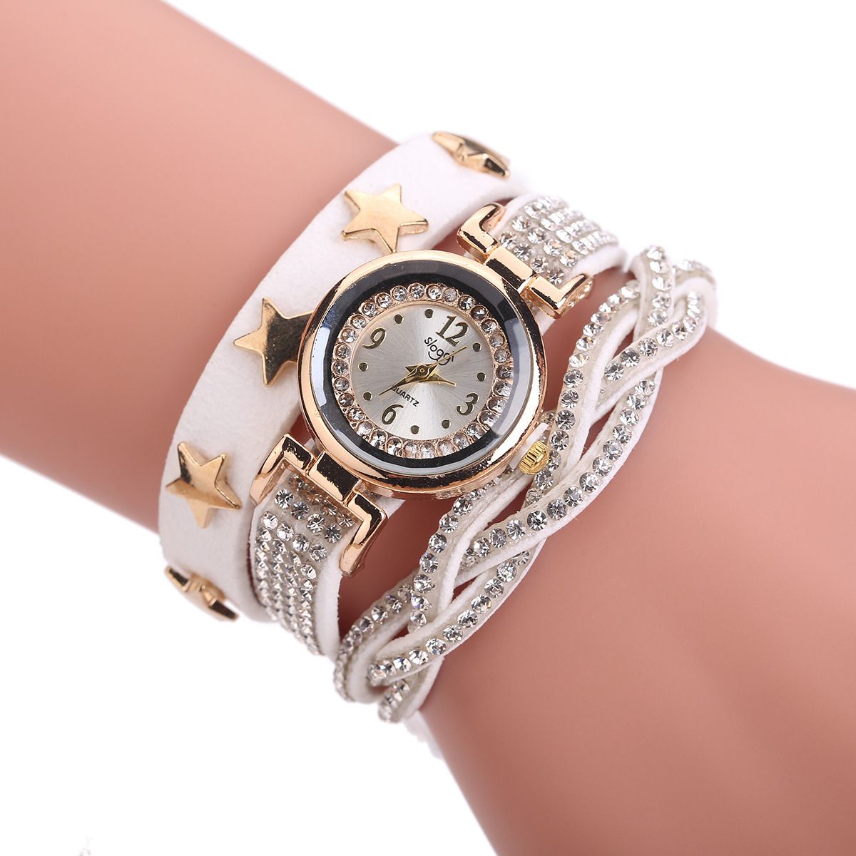 2019 2018 New Fashion Ladies Bracelet Three Winding Watch Girl'S