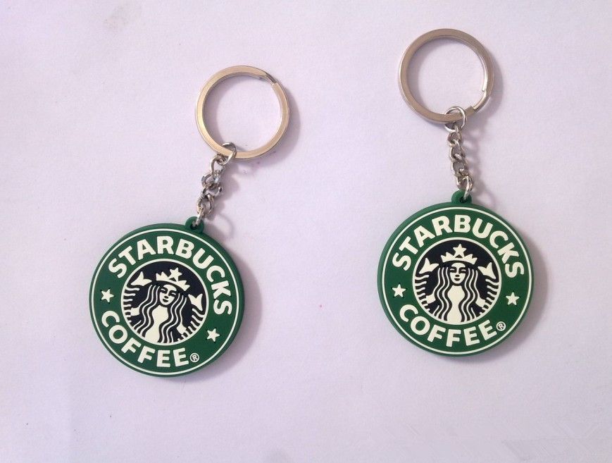 Cheap Nice Key Chains Rubber Key Rings Fasion Starbucks Logo Mermaid
