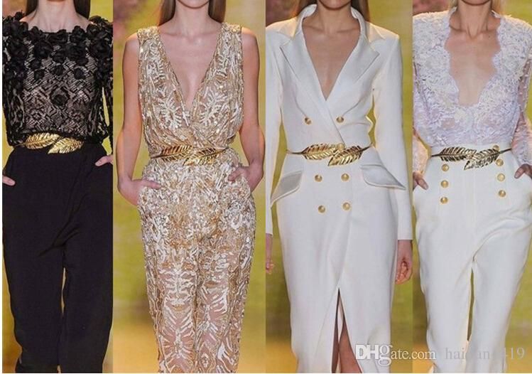 2019 2016 Hot Adjustable Fashion Zuhair Murad Matching Metal Gold