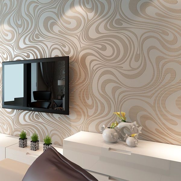 Contemporary Wallpaper Art Deco 3d Simple Style Gold Brown Four