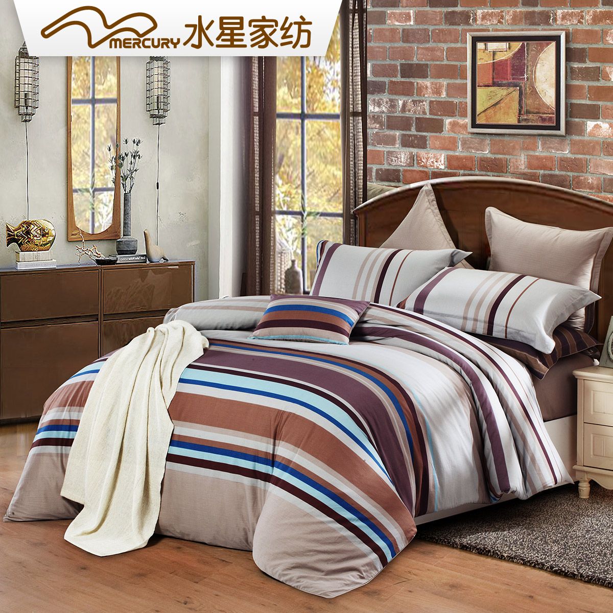 Mercury Home Textile 100cotton Printed Bedding Sets With Bed Sheet