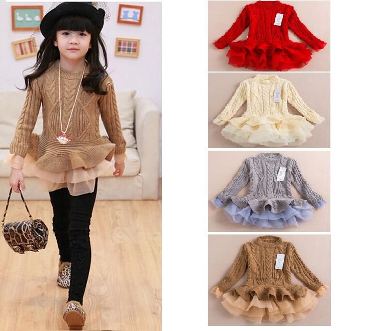 pullover knitted tulle dress