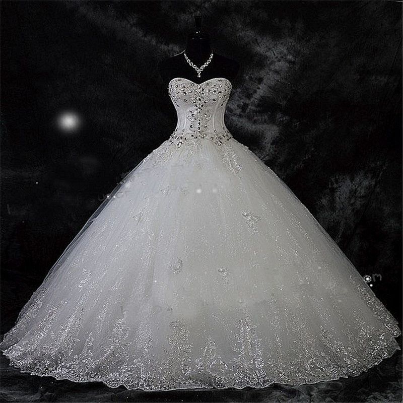 lace and rhinestone wedding dress