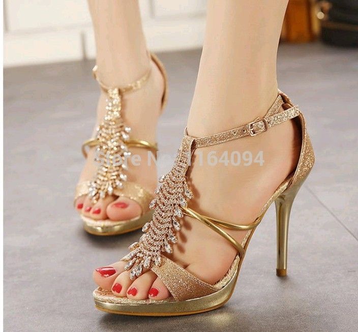 Tassel Fringe Crystal Rhinestone Diamond Ankle Wrap T Strap Opne Toe ...