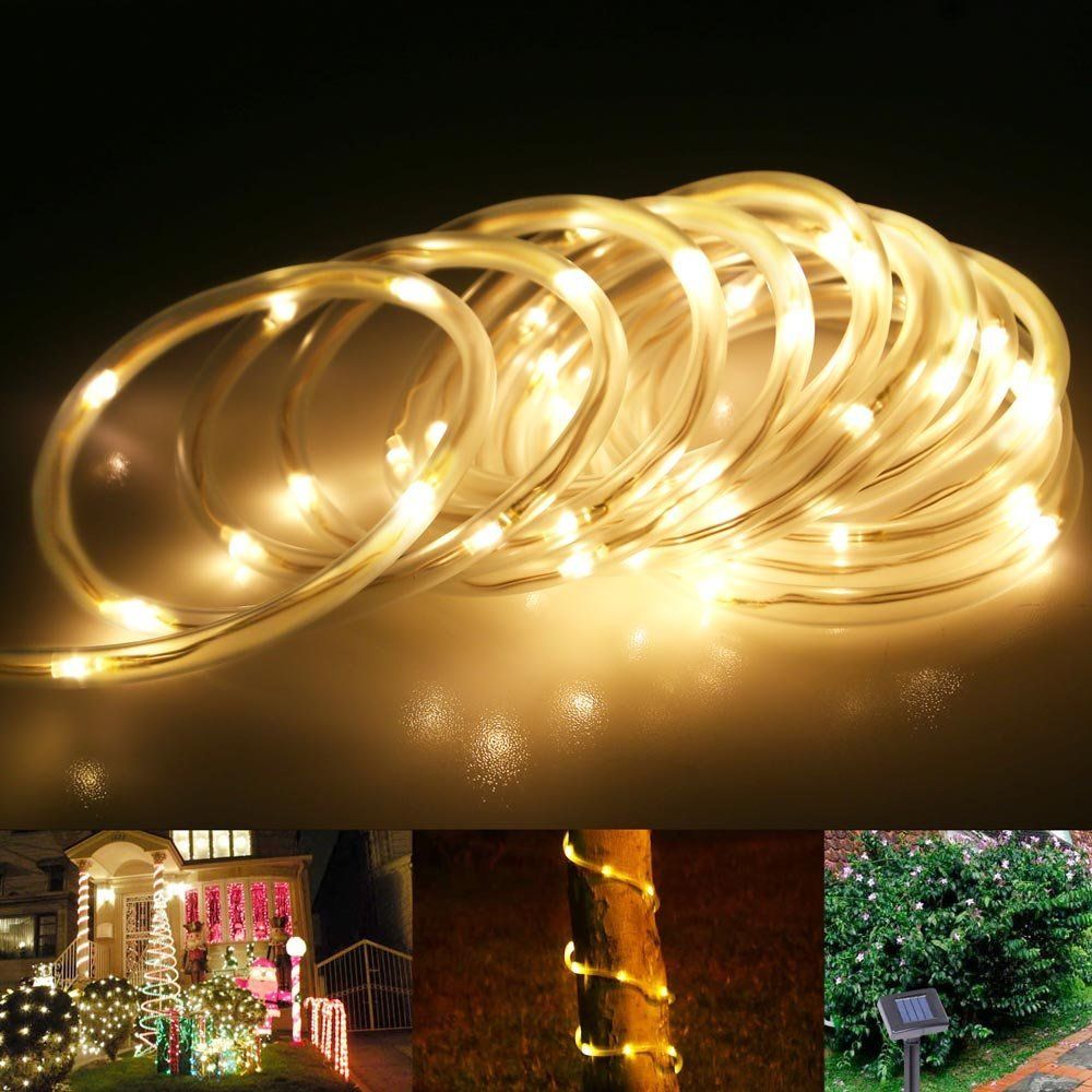 Waterproof 23ft Led Solar Rope Lights 7m 50 Leds 1 2v Cool Warm White Blue Rgb Portable Wedding Party Fairy Outdoor