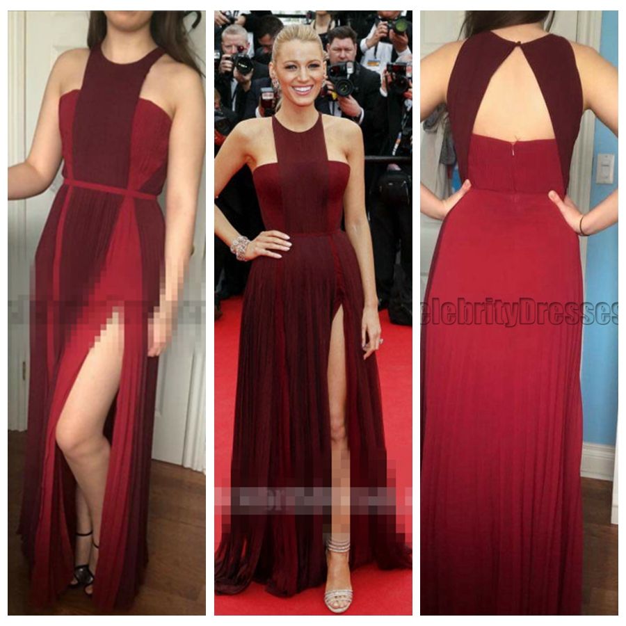 Blake Lively Burgundy Prom Dress Cannes 2014 Red Carpet Dresses ... Blake Lively Burgundy Prom Dress Cannes 2014 Red Carpet Dresses ...