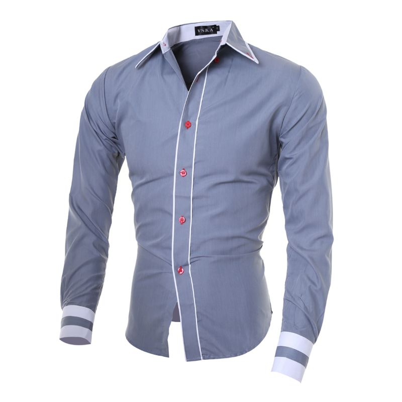 2021 Mens Luxury Casual Dress Shirts Mens Unique Slim Fit Long Sleeve ...