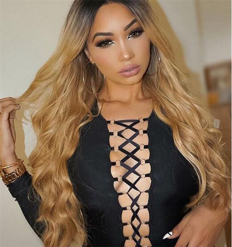 Honey Blonde Human Hair Full Lace Wig Brazilian Virgin Hair