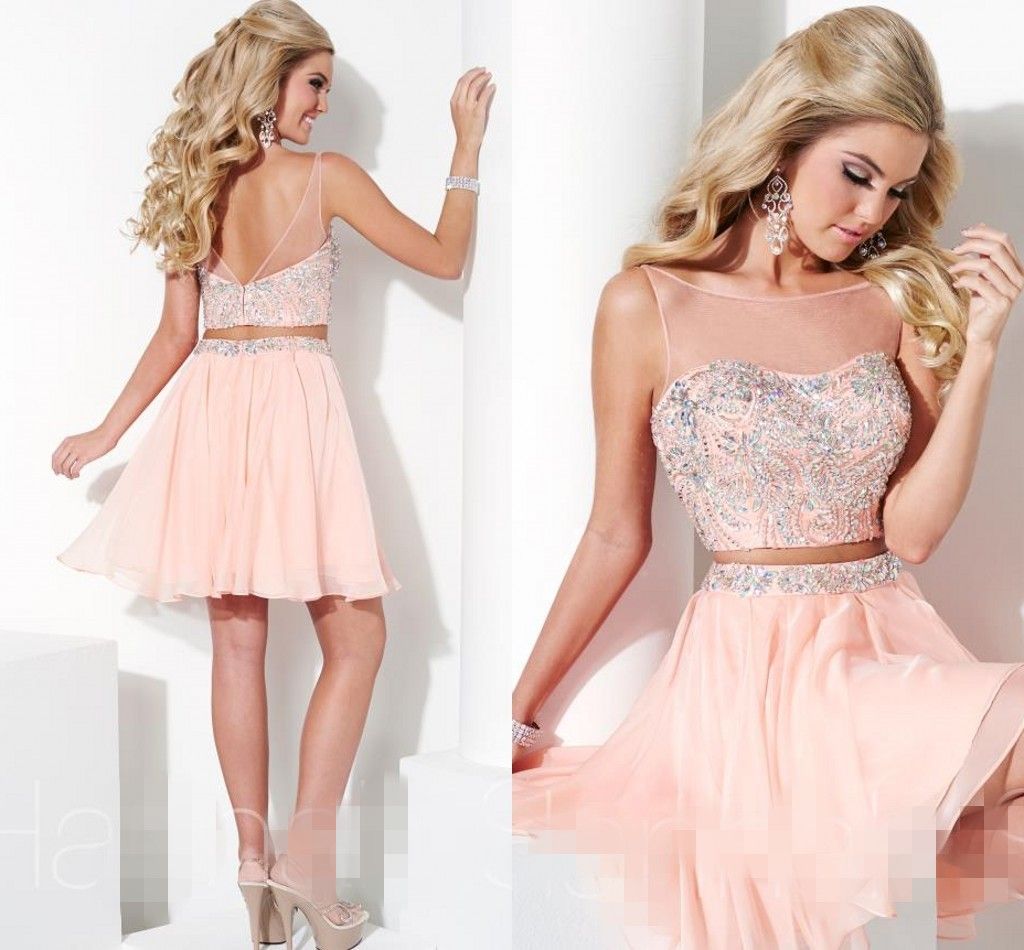 two piece short prom dresses cheap