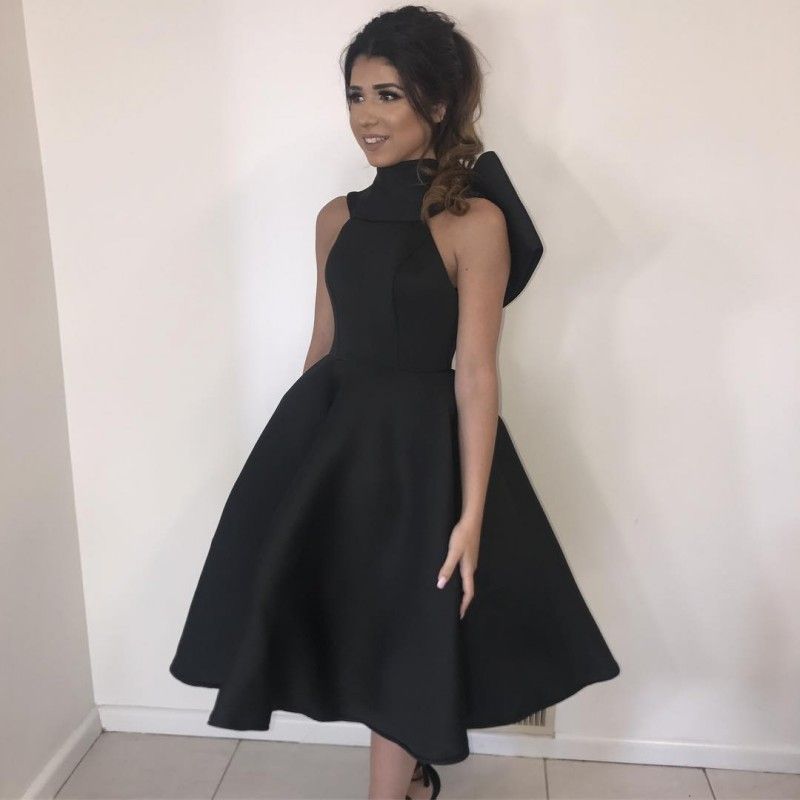 high neck cocktail evening dress