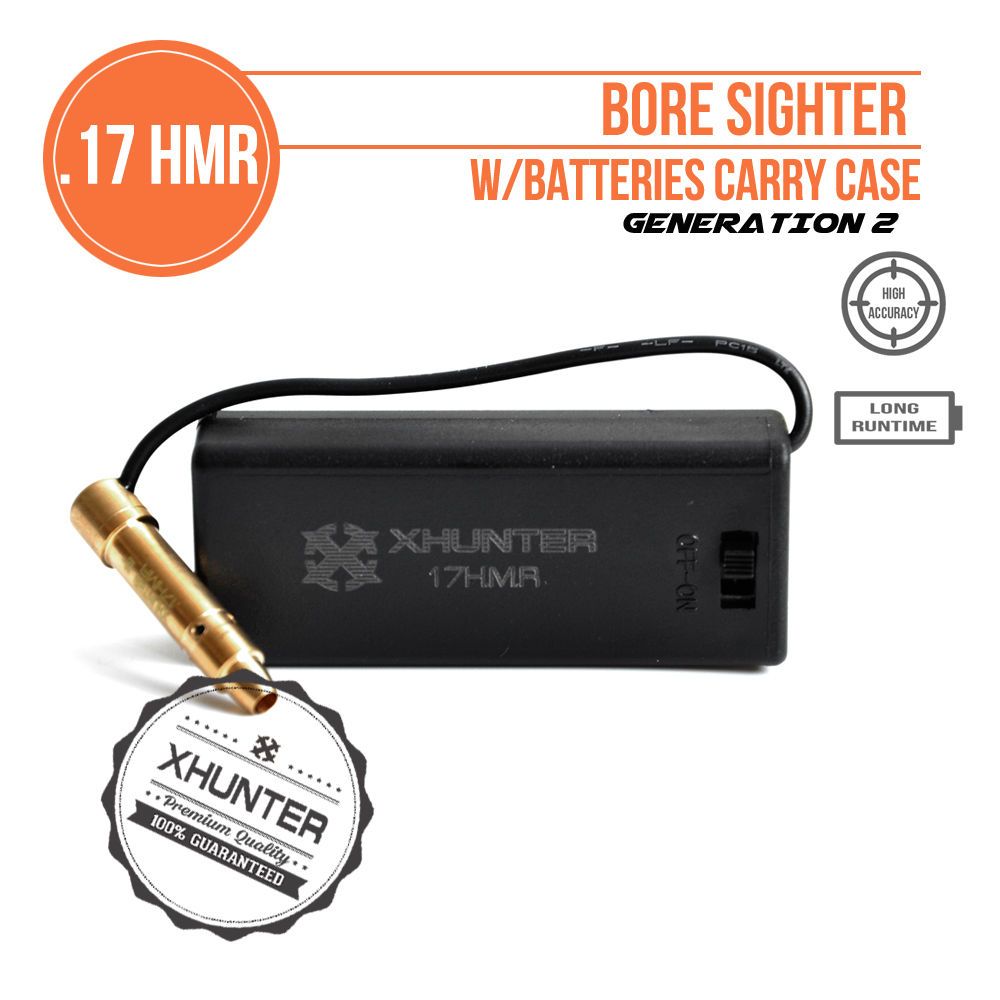 2019 Xhunter Laser .17 HMR Bore Sighter W/ Battery Pack Rifle Red Dot