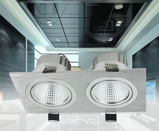 Double Cob Led Downlight 2 10w Dimmable Recessed Lights For Home Double Cob Led Downlight 2 10w Dimmable Recessed Lights For Home 110 240v Warm Cold White Spot Light 120angle Driver Downlights