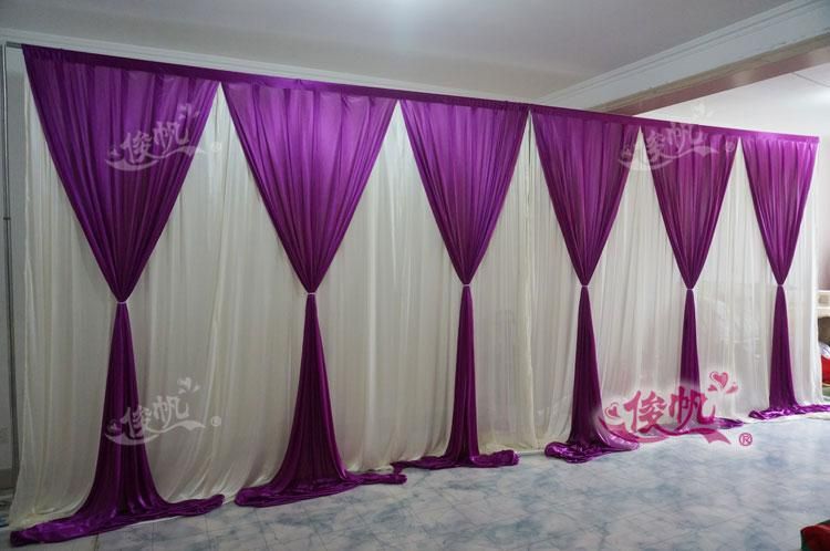 New Fashion 10ft20ft Wedding Stage Curtain Purple Backdrop With Beatiful Swag Drape And Decorations For Church New Fashion 10ft20ft Wedding Stage Curtain Purple Backdrop With Beatiful Swag Drape And Decorations For Church