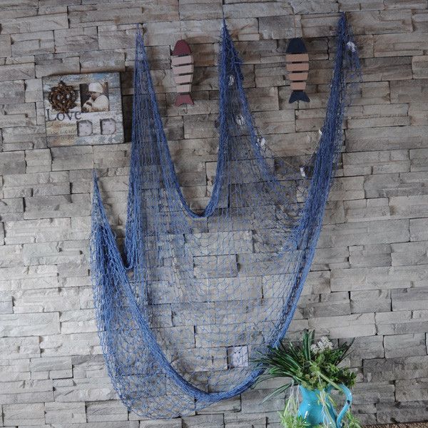 DIY Decorative Fish Netting Wall Decor Tropical Summer Beach Scene