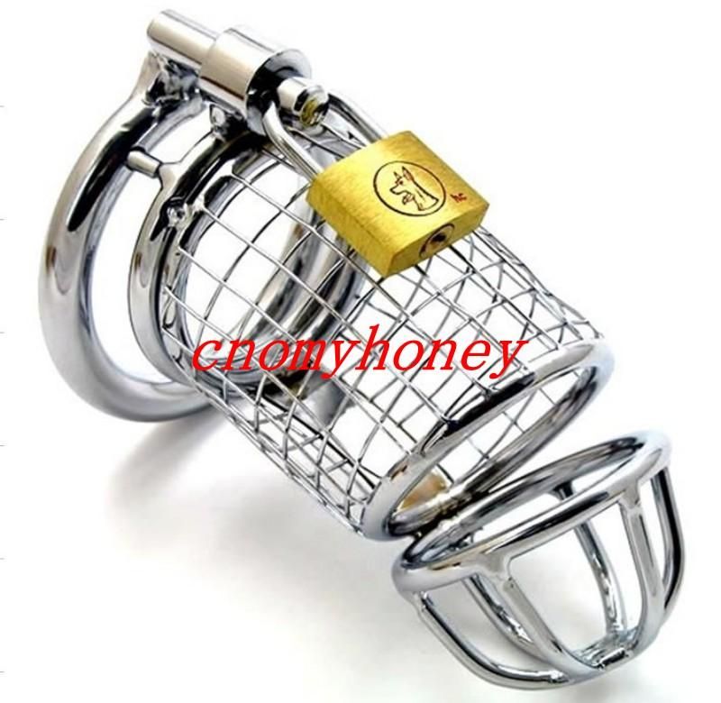 New Male Bondage Lockable Stainless Steel Cock Cage Penis