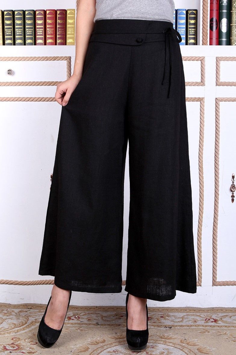 2019 Shanghai Story Wide Leg Pants Tang Suit Female Trousers National ...