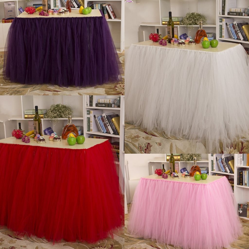 2019 2015 Wedding Tutu Table Skirt 915 Cm80 Cm Pink White Purple