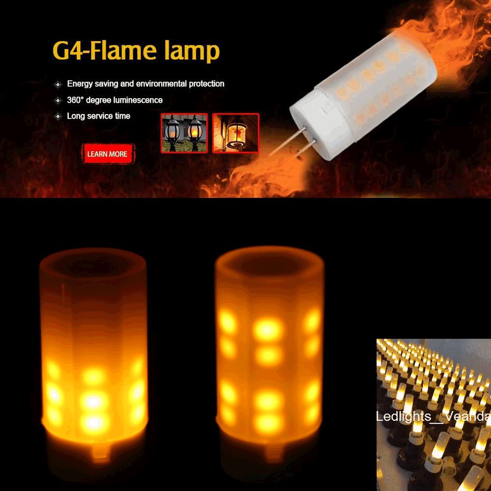 2018 Hot G4 Led Flame Effect Fire Flickering Emulation Candle Bulb 2018 Hot G4 Led Flame Effect Fire Flickering Emulation Candle Bulb Light 360 Degree Dc8 30v For Retro Chandeliers Lights Holiday Lighting