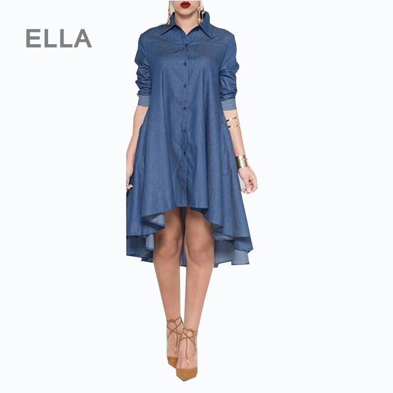 asymmetrical denim dress
