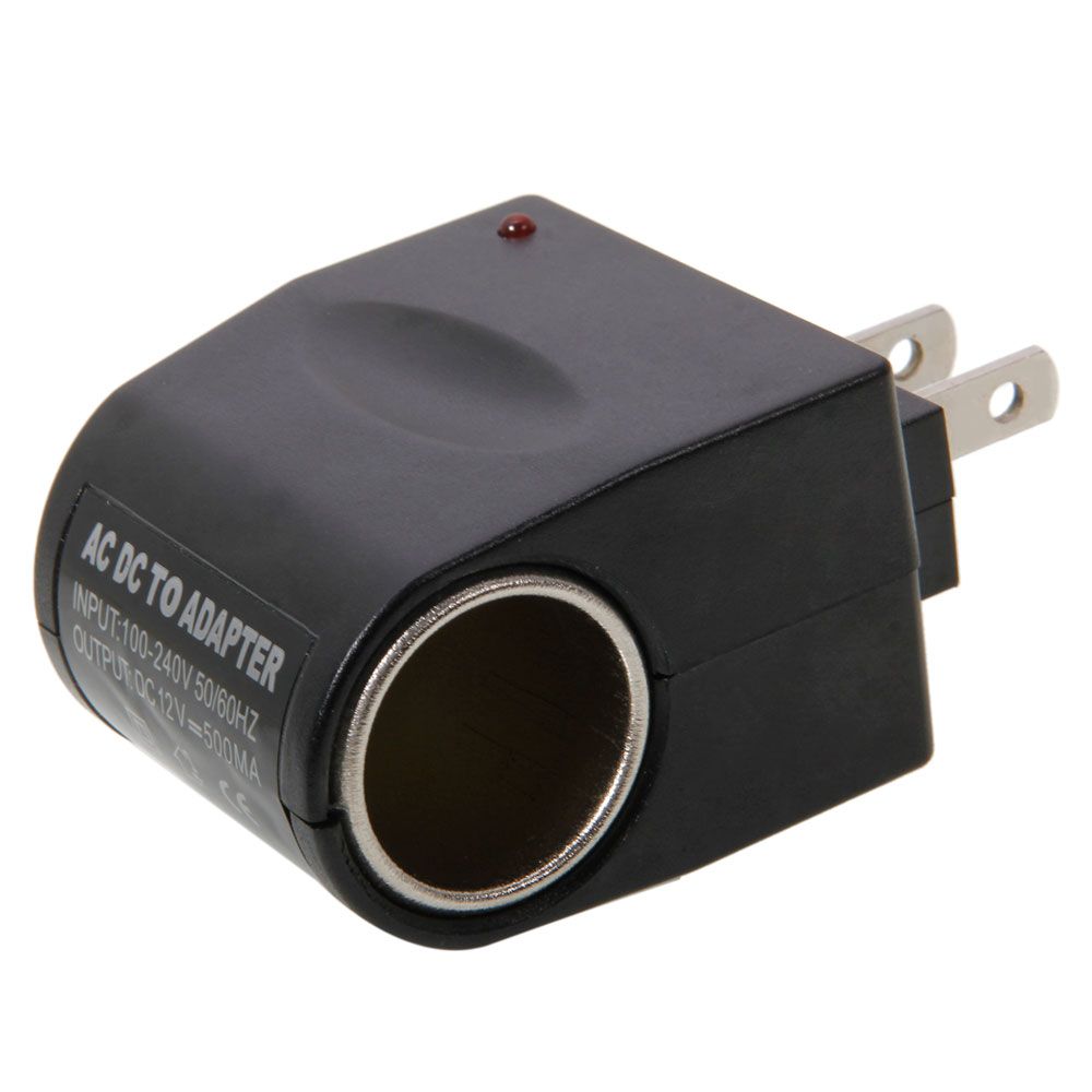 2021 100V AC To 12V DC Car Cigarette Lighter Socket Charger Outlet Adapter US Plug Black