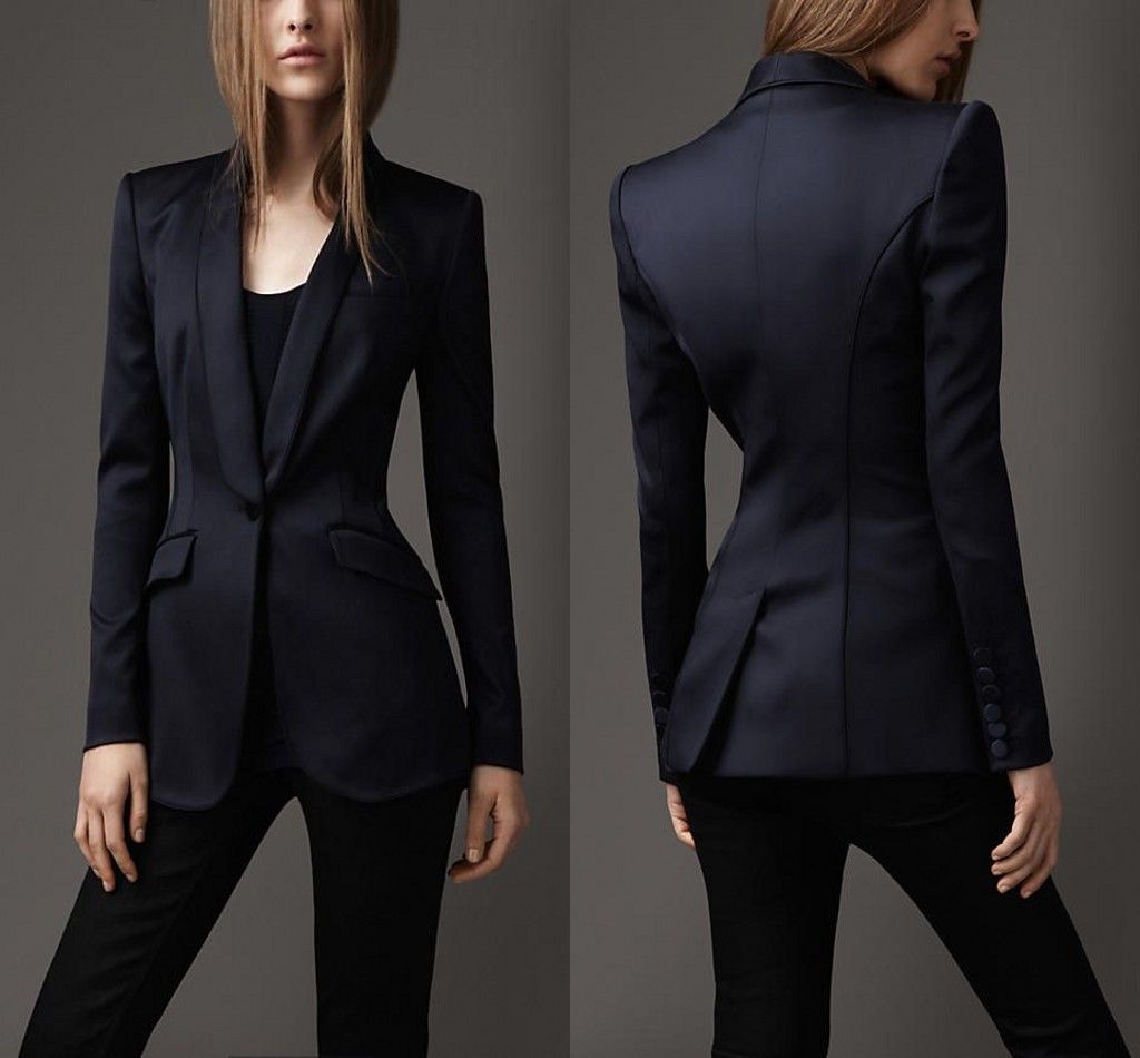 2015 Fashion Black Women Tuxedos Shawl Lapel Suits For Women One Button ...