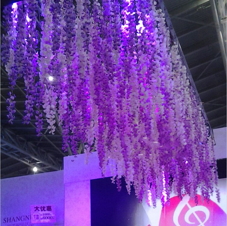 2020 White Artificial Hanging Orchids Plants Fake Silk Flower Vine For