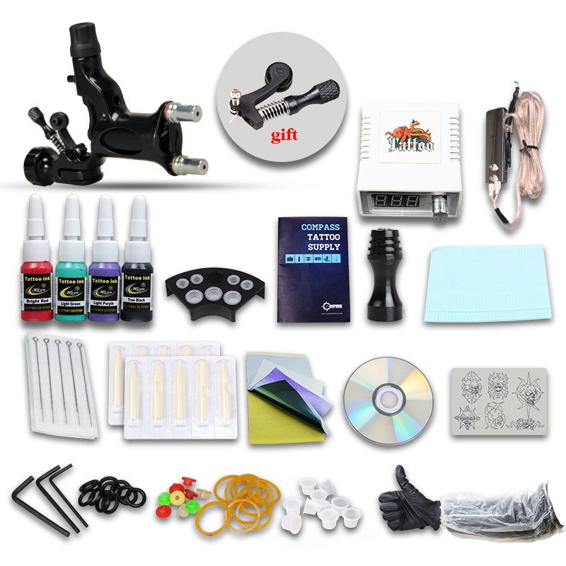 Complete Tattoo Kits 1 Guns Dragonfly Rotary Machine Inks ...