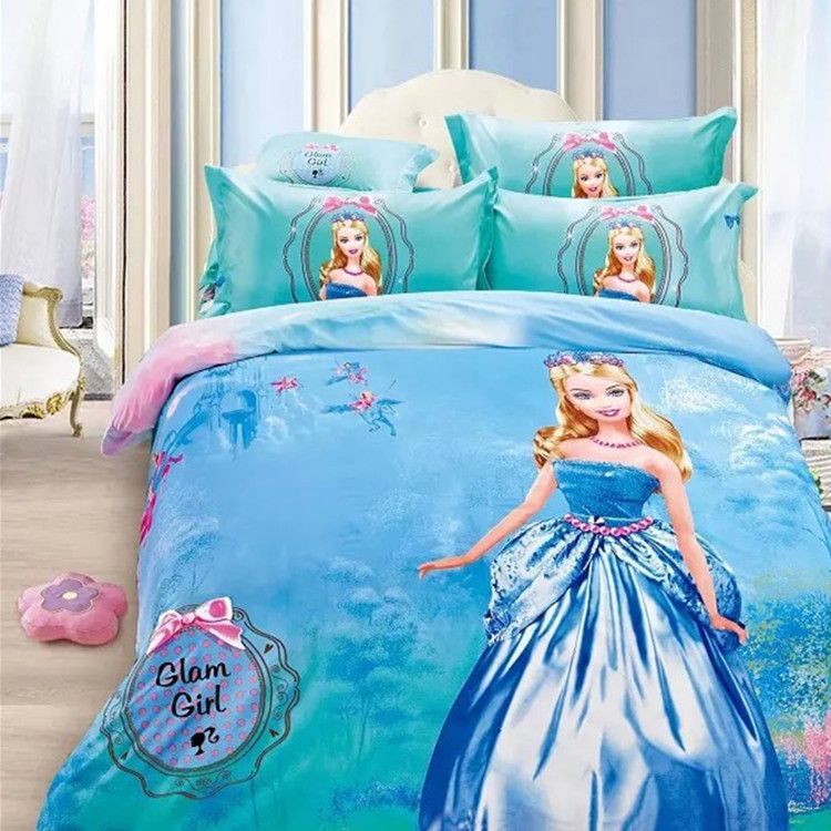 Whole Via Ups 100 Cotton Blue Cinderella Bedding Set 3d Barbie Green Corduroy Fabric Best Zebra