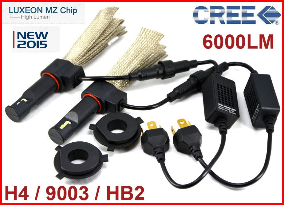 h4 9003 hb2 40w 6000lm cree led headlight luxeon mz chip high low
