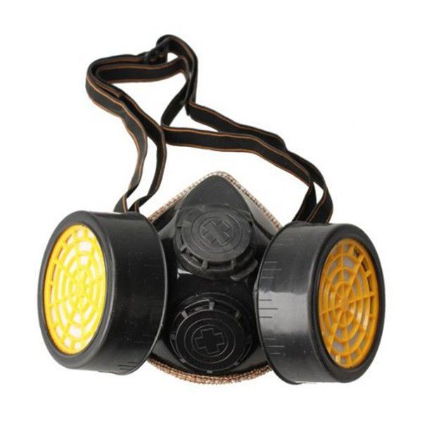 Dual Cartridge Chemical Gas Respirator Filter Box Mask for Filtering