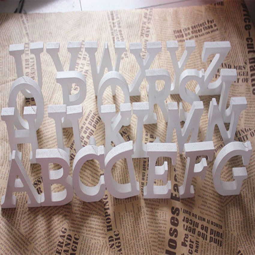 2018 Whole A Z Letters Free Optional White Wooden Wood 2018 Whole A Z Letters Free Optional White Wooden Wood Alphabet Word Decoration Wedding Centerpieces Wall Decor Words From Huojuhua