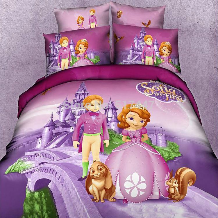 2018 Sofia First Bedding Sets For King Queen Twin Size 100 Cotton 2018 Sofia First Bedding Sets For King Queen Twin Size 100 Cotton Duvet Quilt Bed Cover Kids Bedlinen Cartoon Purple 3d From Naland 129 44 Dhgate Com