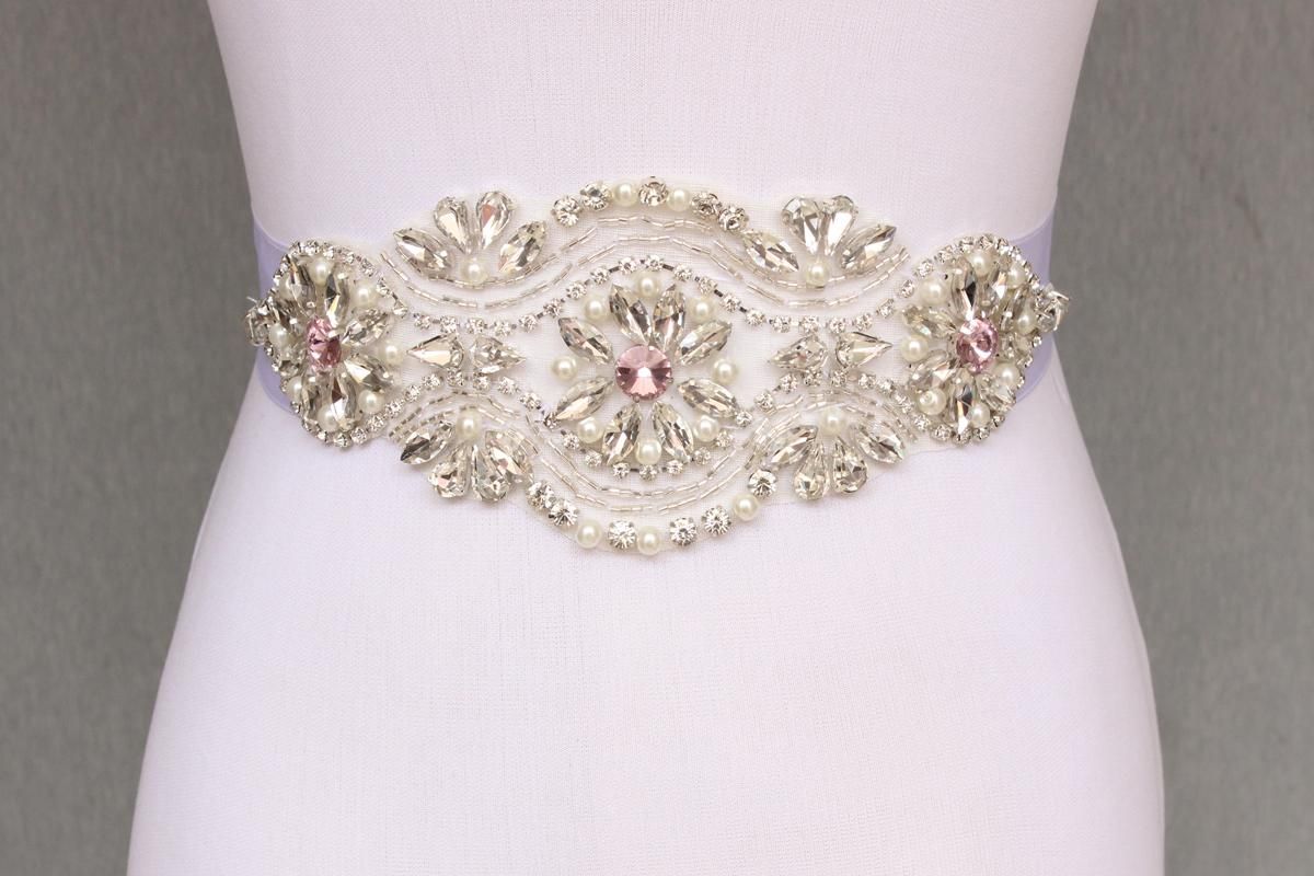 2019 Retro Handmade Woman Belts Crystal Rhinestone Heavily Beaded Pearl