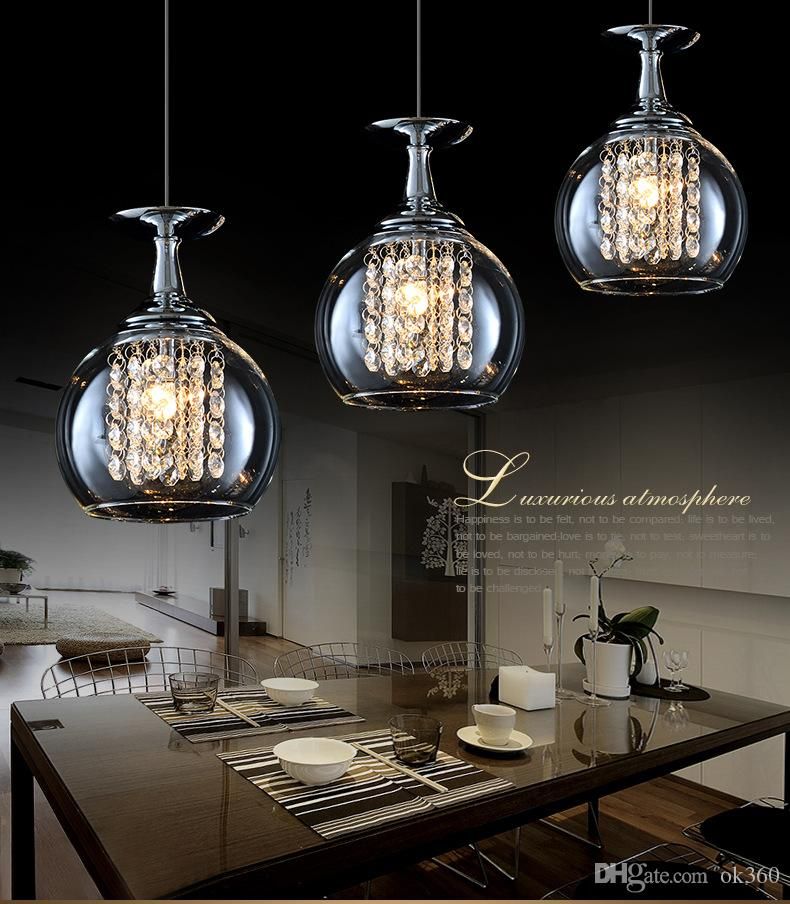 Modern Clear Wine Glass Crystal Pendant Light 20w G4 Bulbs Ceilling Modern Clear Wine Glass Crystal Pendant Light 20w G4 Bulbs Ceilling Cup Lamp Chandelier Hanging Suspense Large