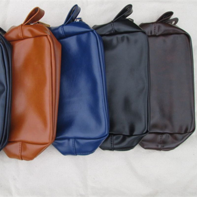 Wholesale Men's Leather Toiletry Bag Dopp Kit Shaving Bag Case