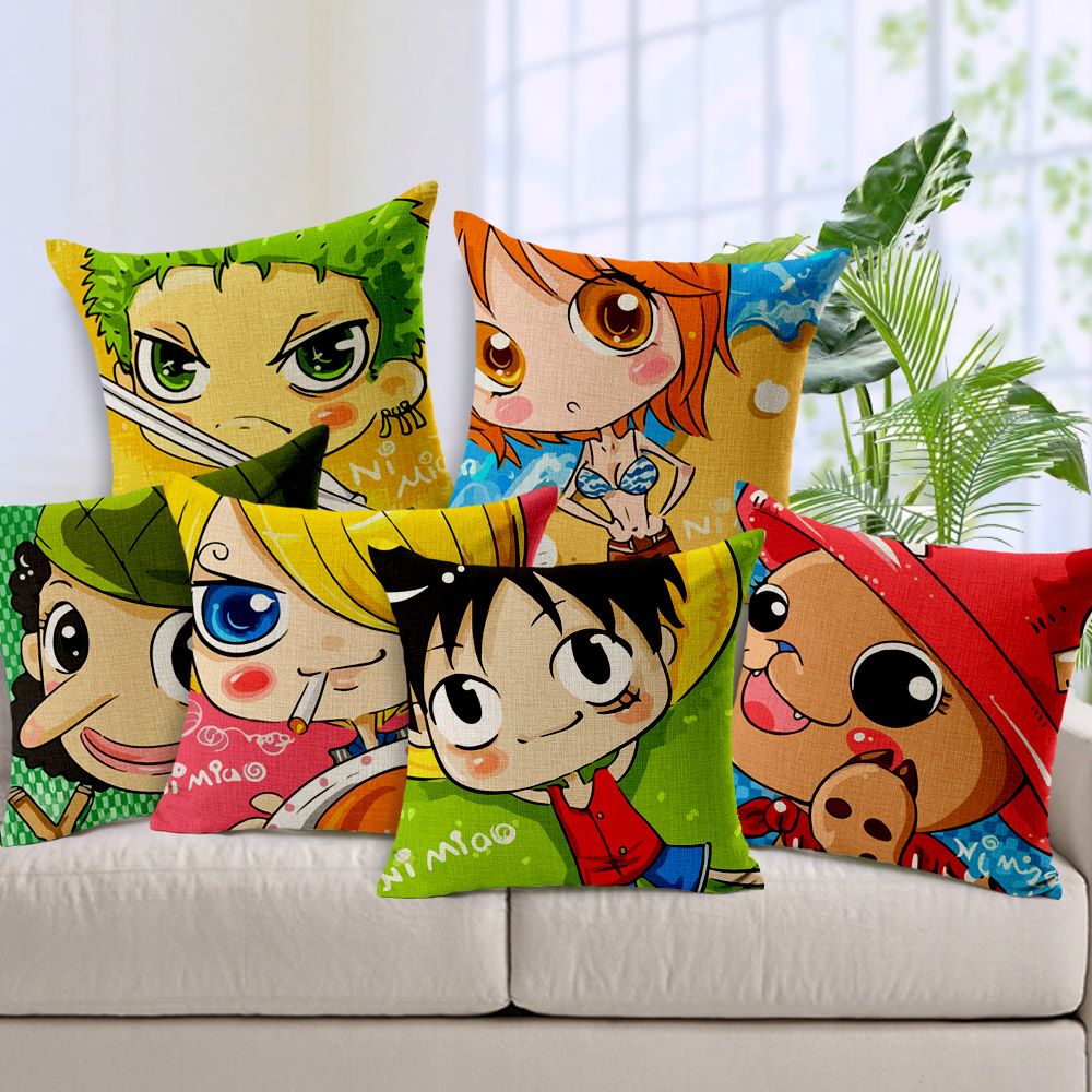 Anime Pillow Case One Piece Cartoon Sofa Cushion Covers Pillows Cover