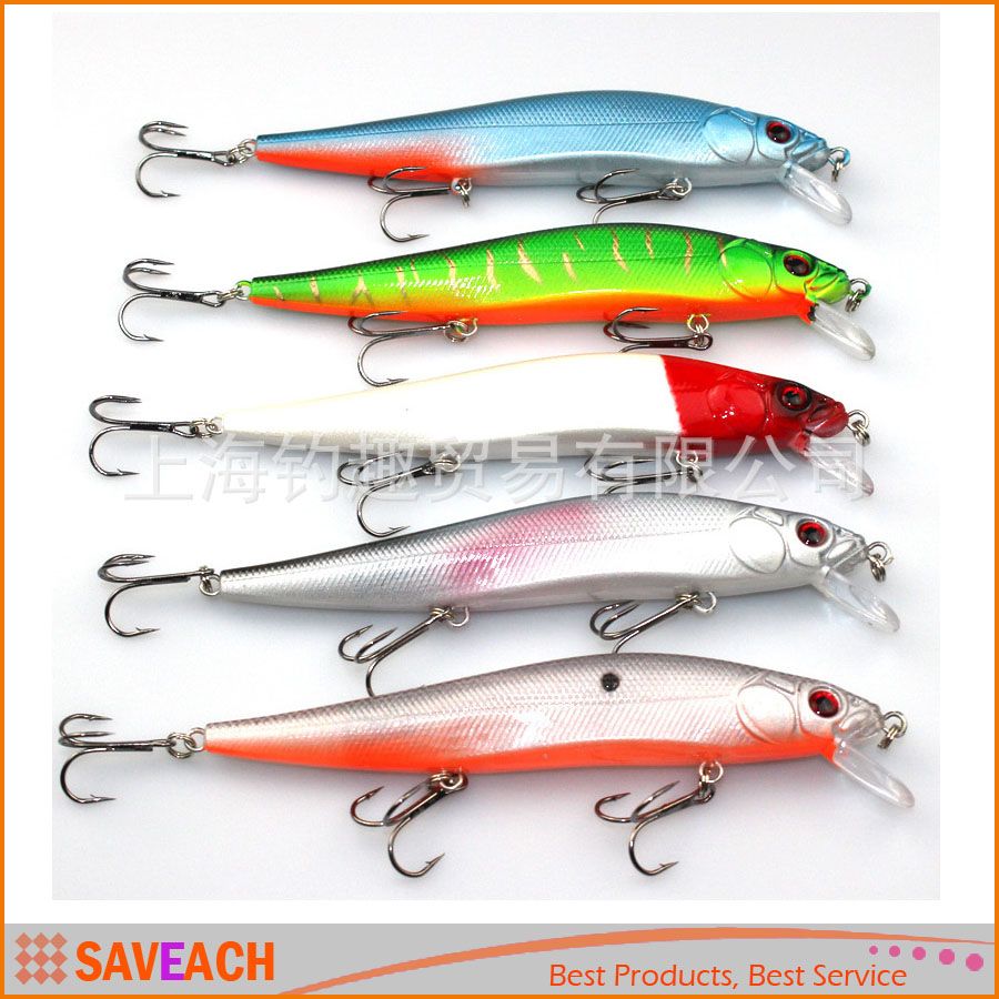 8pcs 14cm Minnow Hard Fishing Lure Saltwater Top Water Bass Fishing Crankbaits
