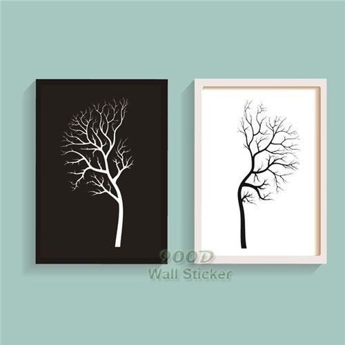 black white tree canvas