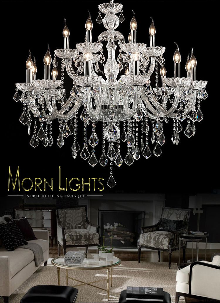 Large Crystal Chandelier 18 Arms Luxury Light Large Crystal Chandelier 18 Arms Luxury Light Fashion Modern Candle Pink